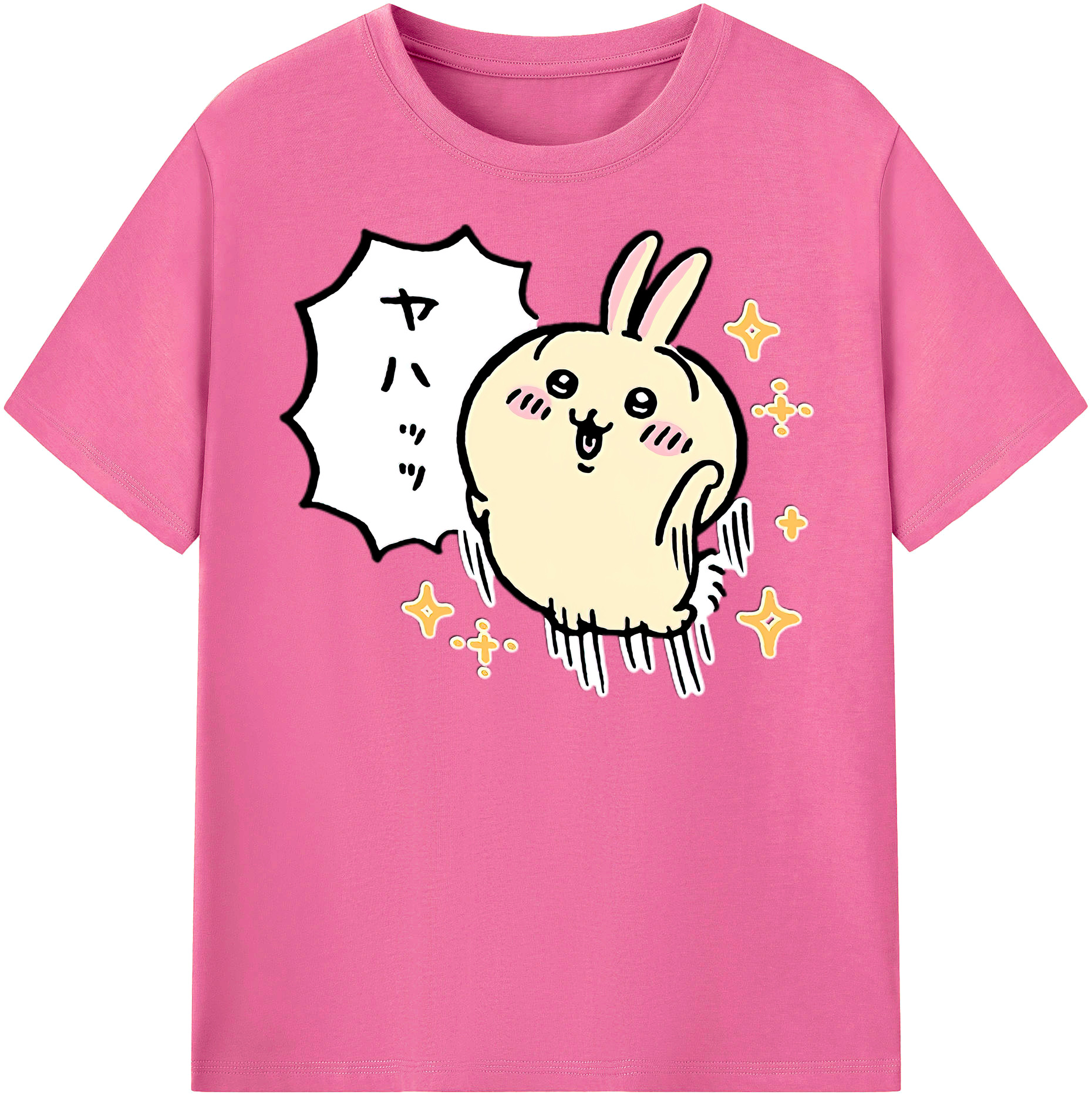 （画像用） ちいかわ うさぎ Chii-kawa usagi レディースカジュアルプリントTシャツ（綿100％）